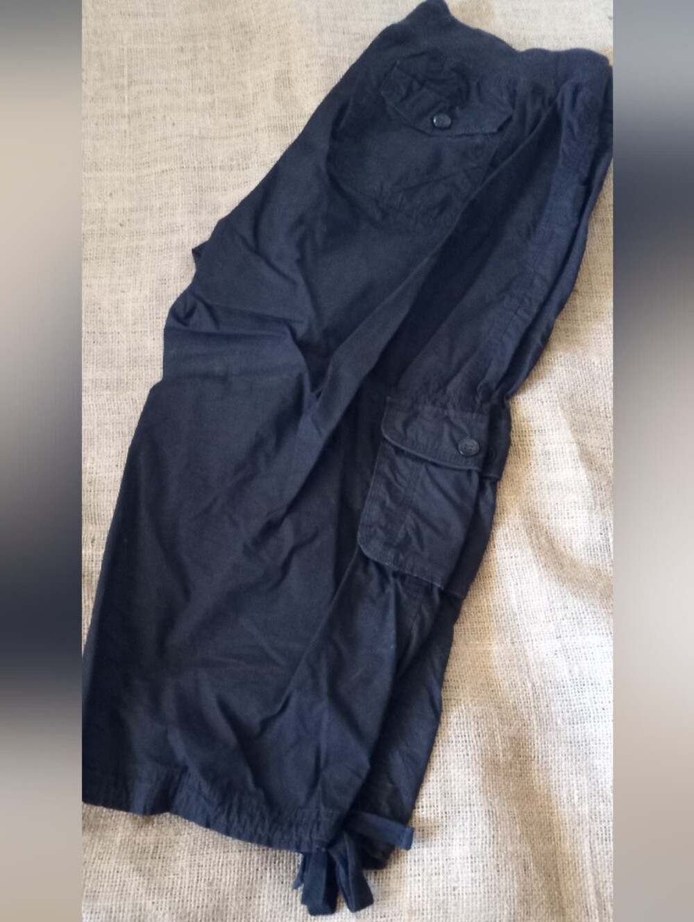 Calvin Klein Black Capri Cargo Pants with Utility Pockets SZ XXL